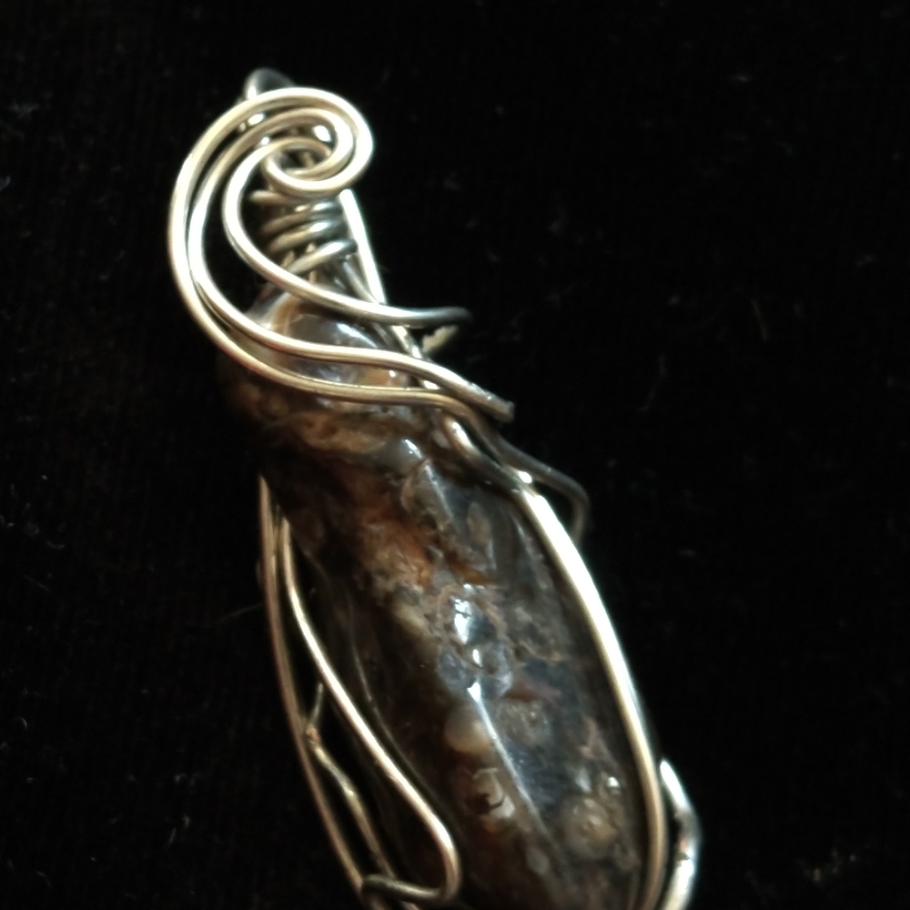 Gray Stone Necklace Pendant